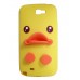 Samsung Galaxy Note 2 - 3D Yellow Duck Silicone Soft Stand Phone Cover Case